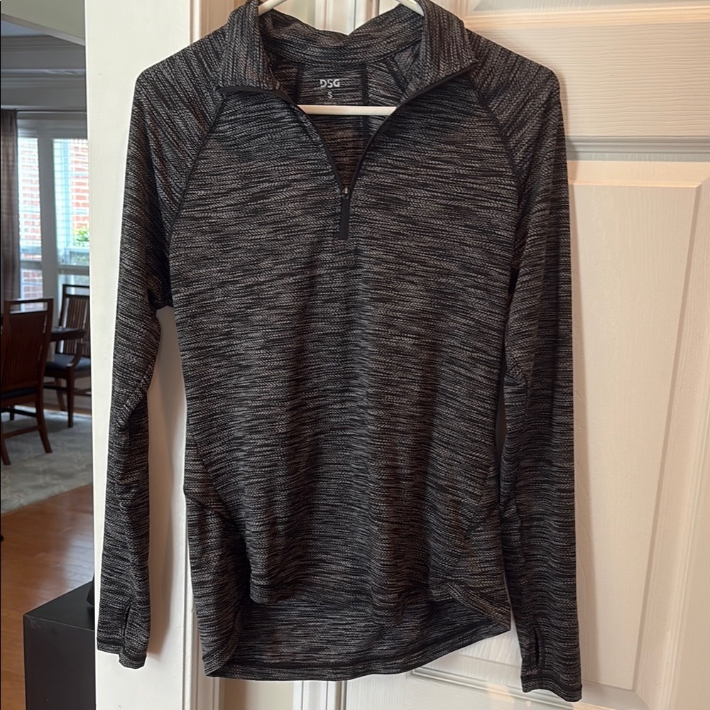DSG Charcoal and Black Quarter-Zip long sleeved Top